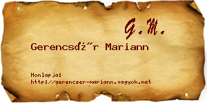 Gerencsér Mariann névjegykártya