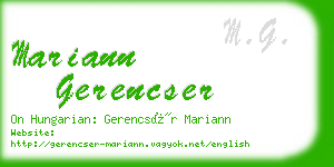 mariann gerencser business card